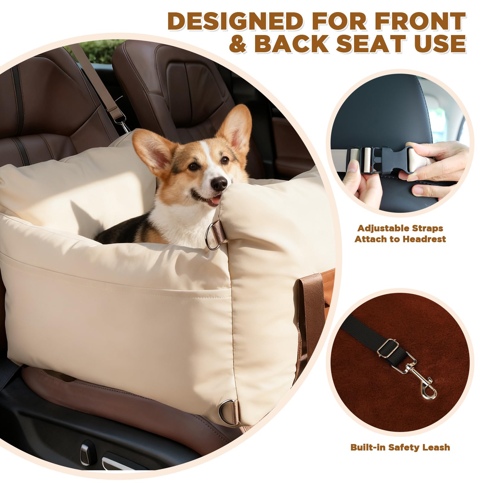 Felixora apricot car seat with side zipper reclining mode for cozy breaks