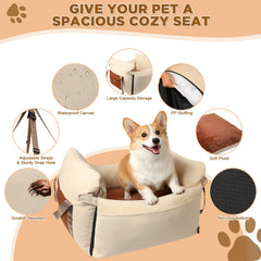 Felixora dog car seat apricot plush pad adds cuddly comfort
