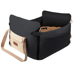 Felixora small dog car seat front view showing secure travel perch with clear outside visibility
