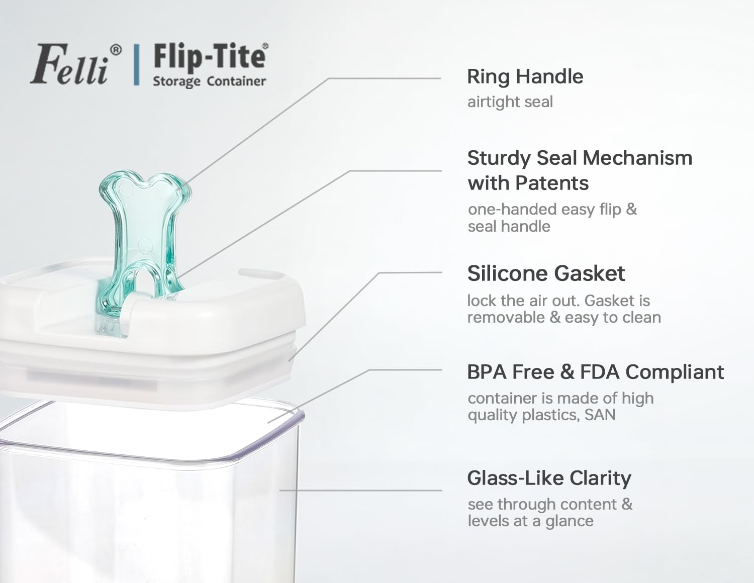 Felli Flip Tite regular-m 4in canister perfect for snacks.
