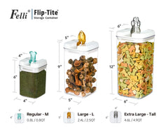 Felli Flip Tite xl-tall 6in canister fits large dog food in bulk.