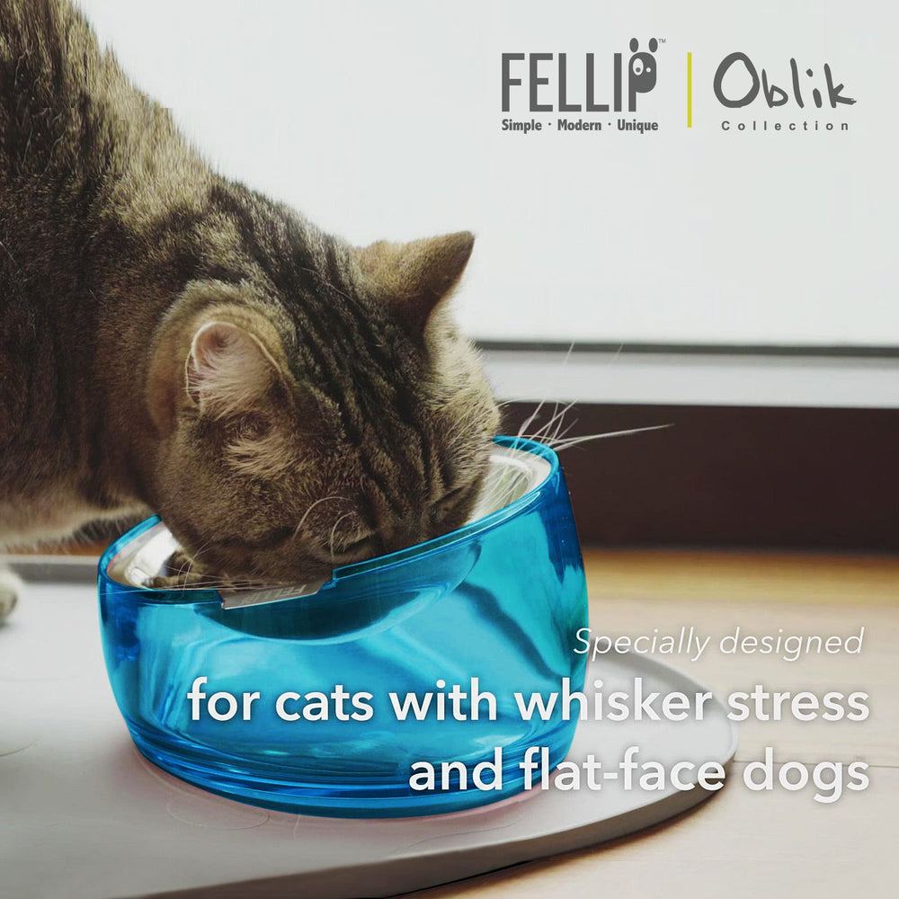Felli Oblik 2-in-1 bowl converts to a water dish.