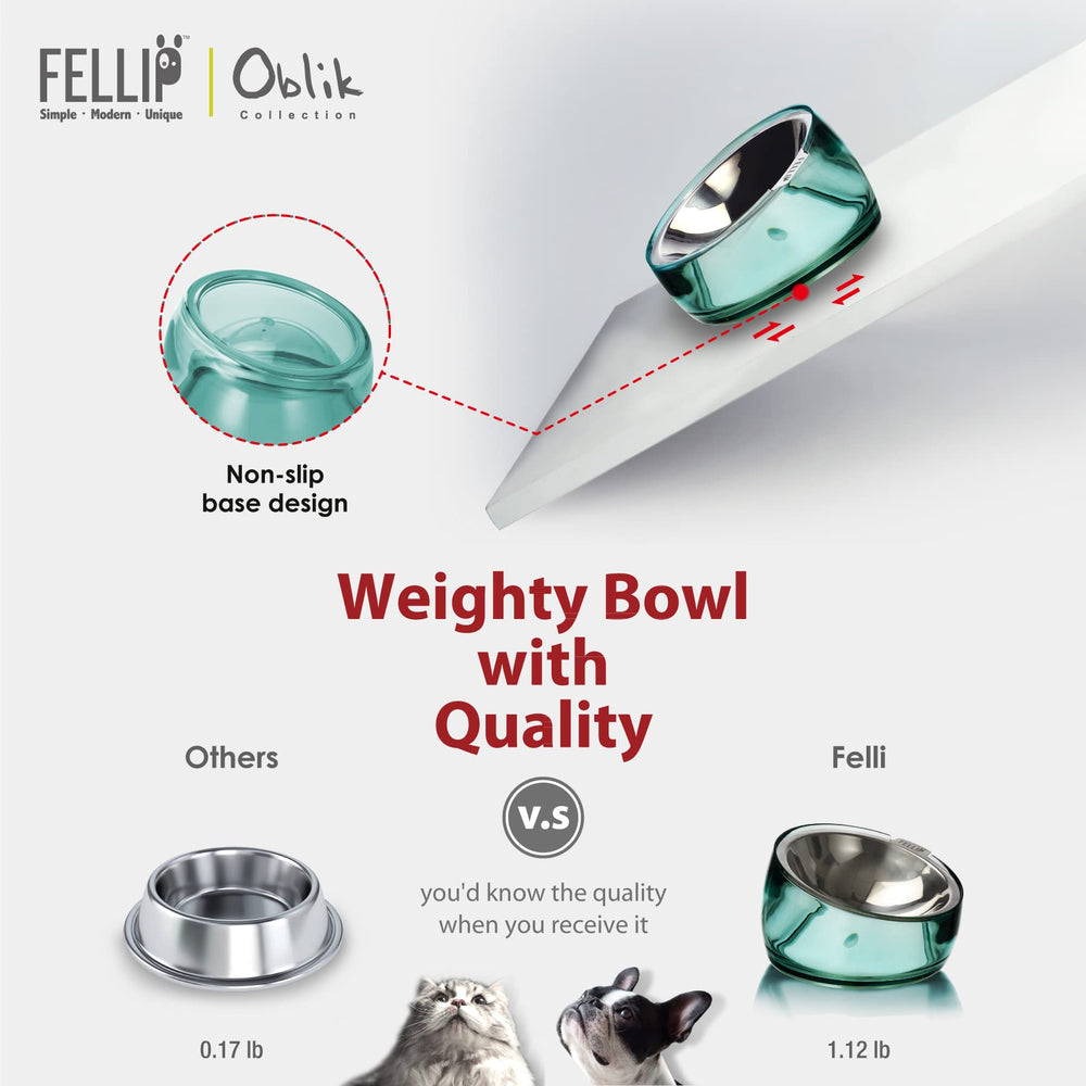 Felli Oblik 304 stainless-steel bowl ensures hygienic, rust-free meals.