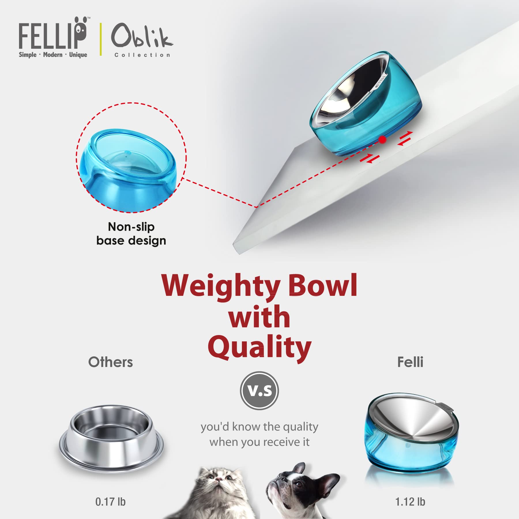 Felli Oblik sapphire base complements modern decor while enduring daily use.