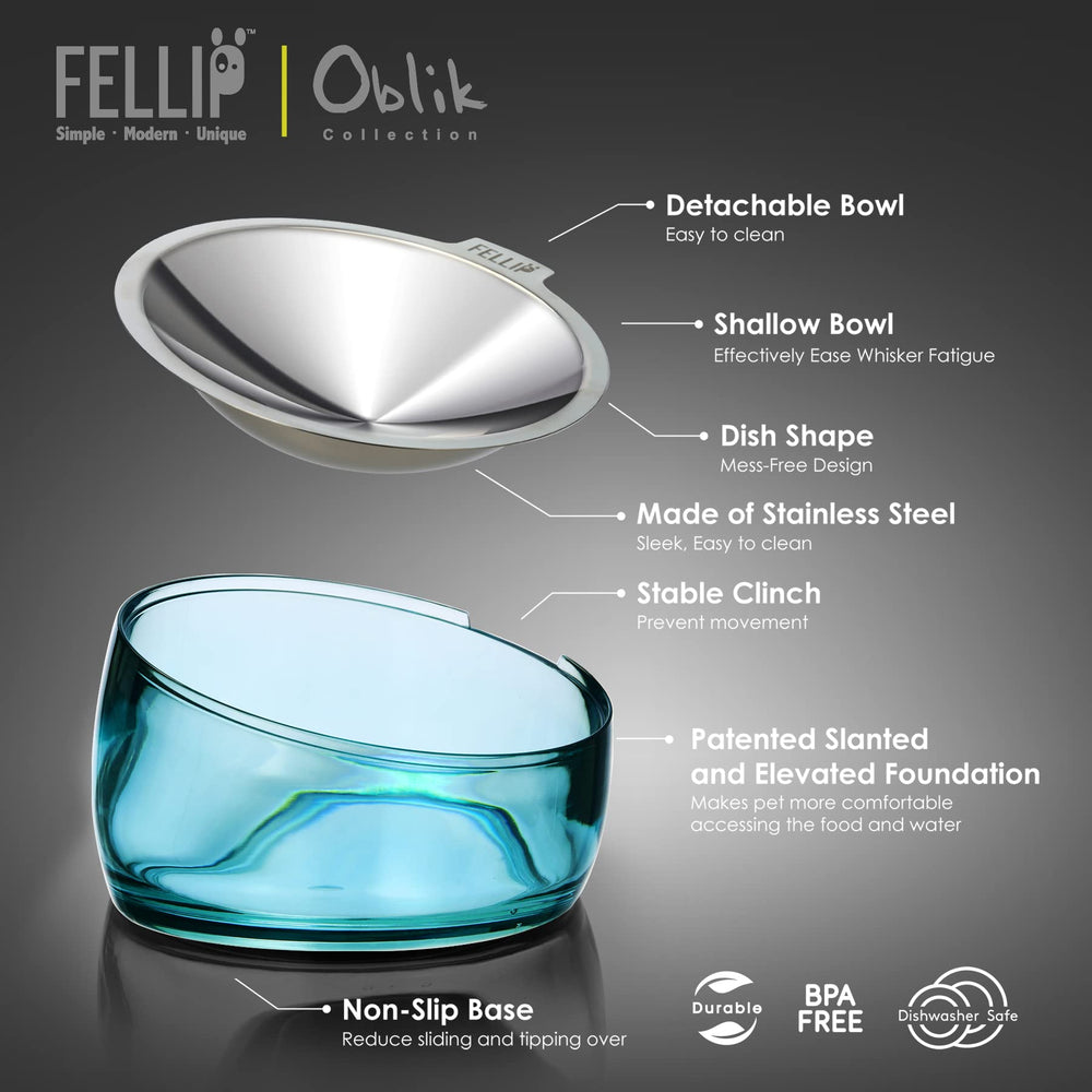 Felli Oblik 15° tilt highlights comfortable feeding posture for easier meal alignment.