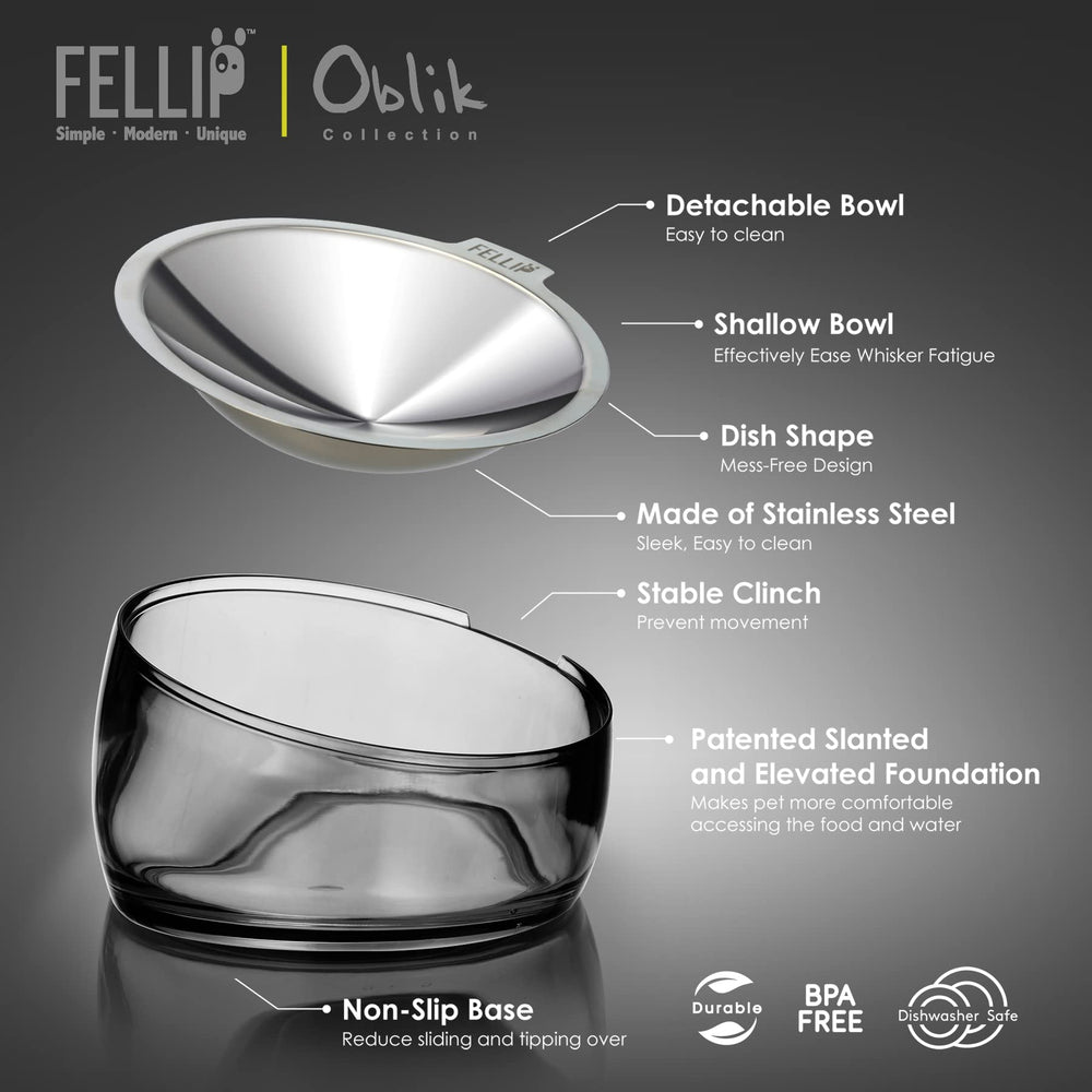 Felli Oblik under-bowl storage keeps raw meals fresh in between.
