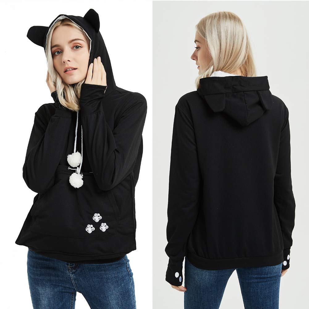 Felyong hoodie with ears and pom-pom hat design for pet lovers