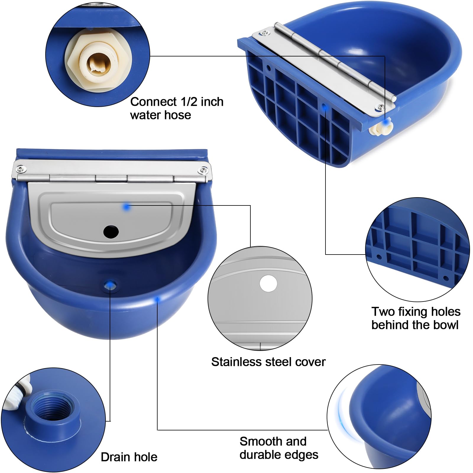 Femitu back mounting holes facilitate quick wall or stall mounting
