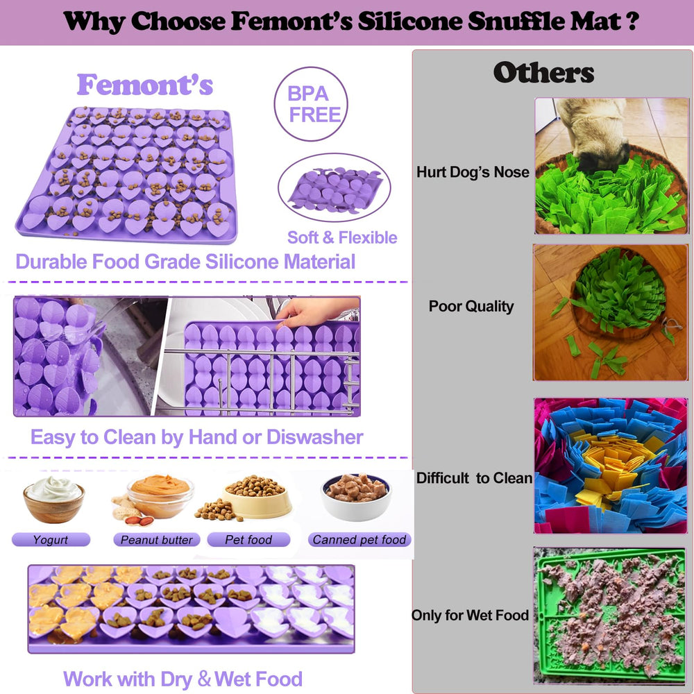 Femont Snuffle Mat 132 suction cups back secures mat during meals
