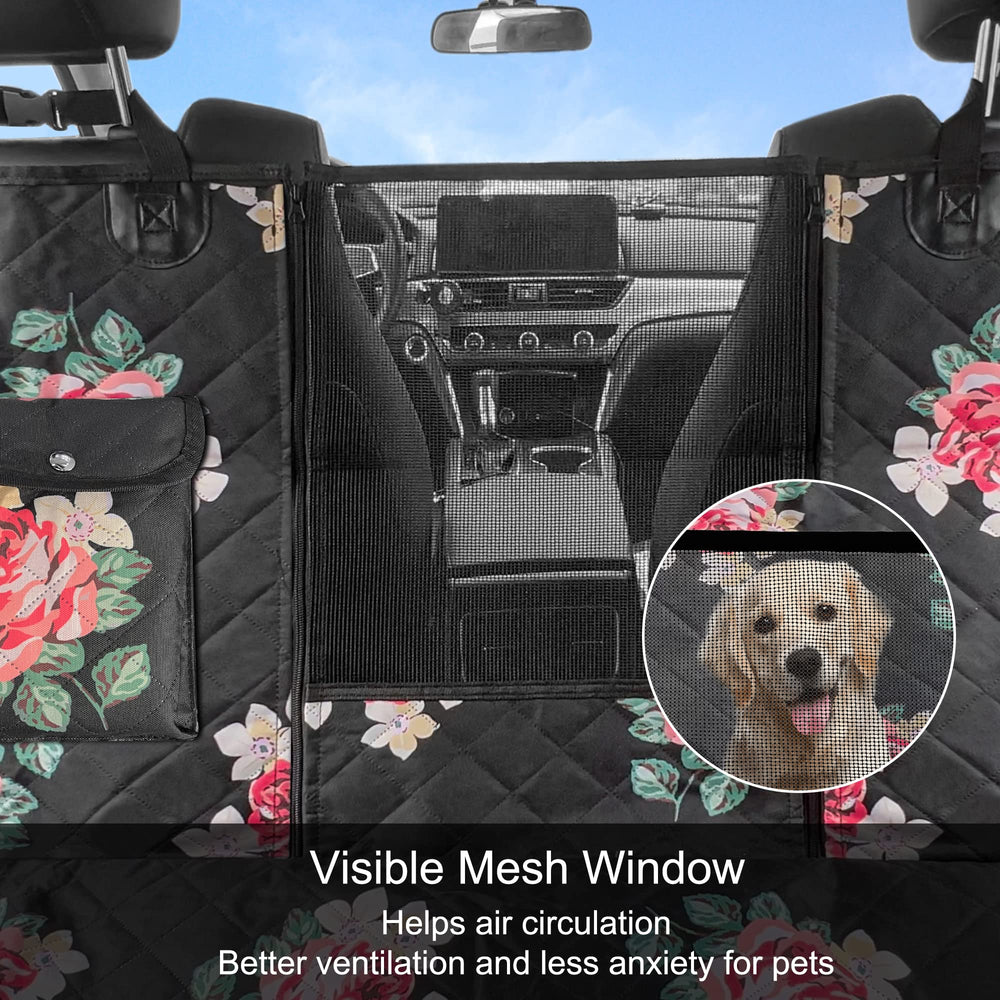 Femuar dog car seat cover visual mesh window improves air flow and visibility