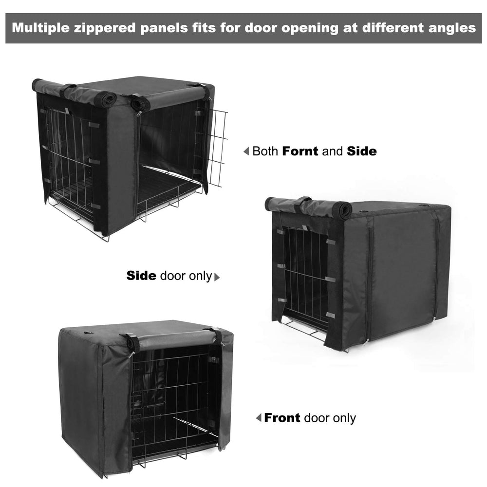 Femuar dog crate cover entrance ports optimize visibility and ventilation