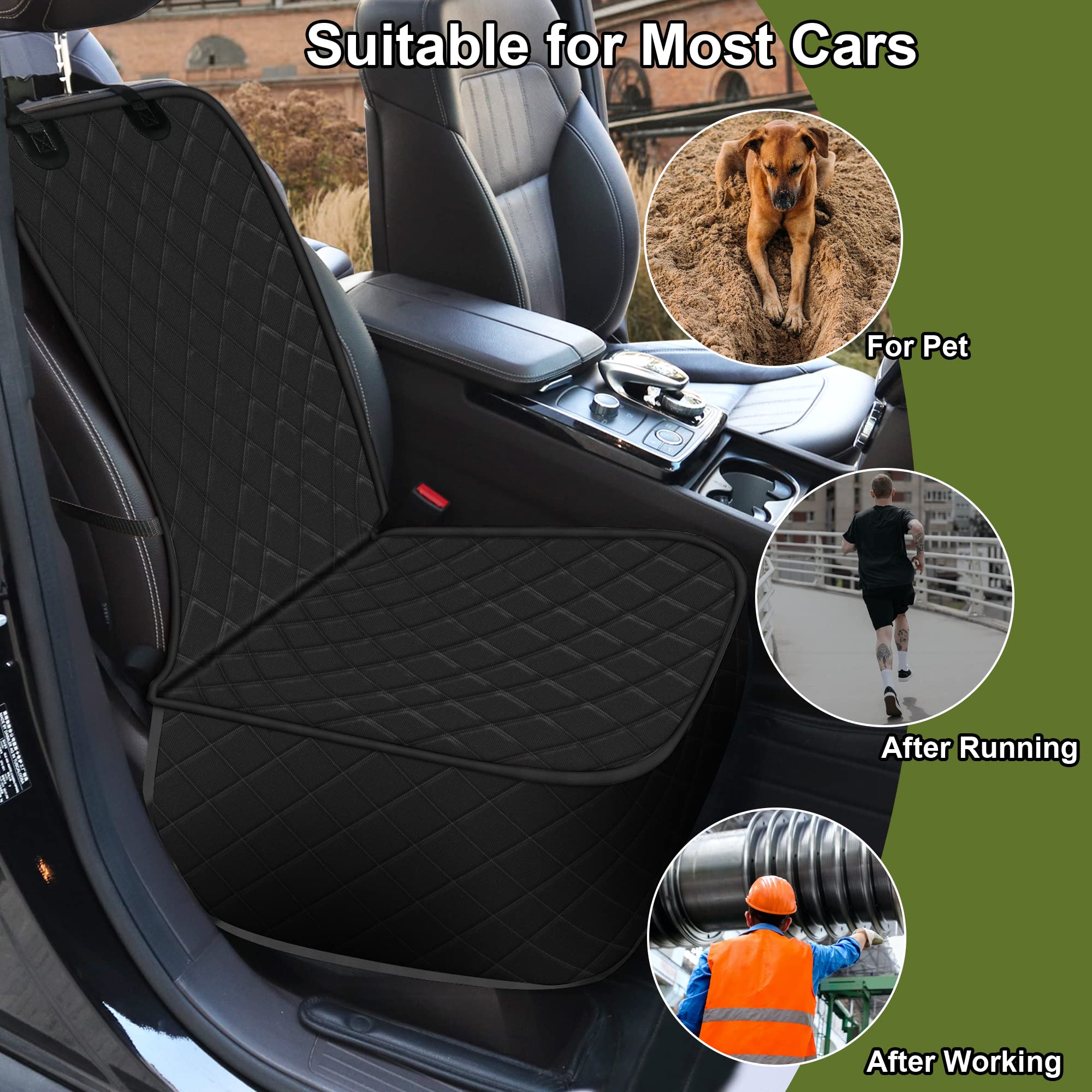 Femuar nonslip front seat cover with anti-slip backing prevents sliding