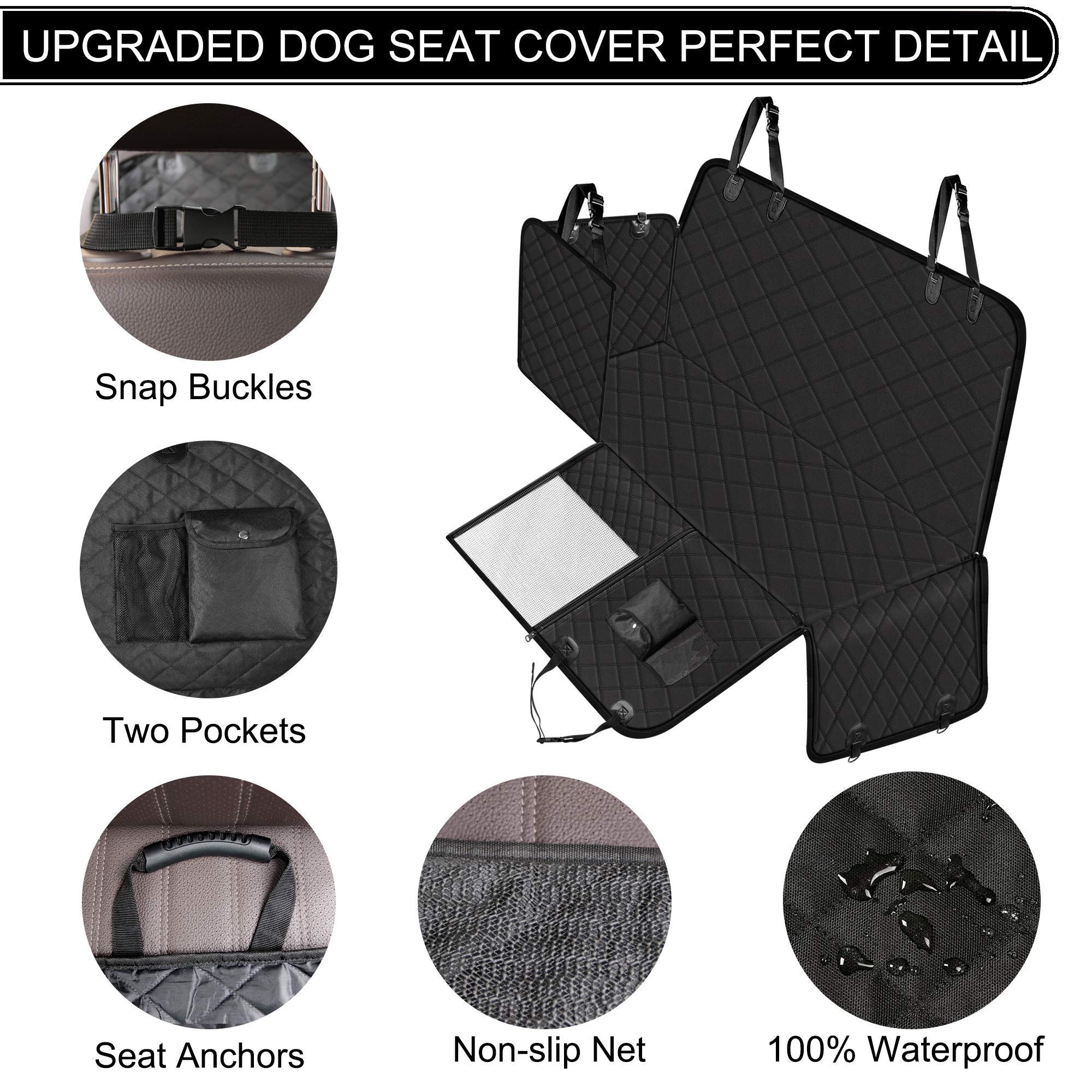Femuar seat cover waterproof 600D fabric protects upholstery and makes cleaning effortless.