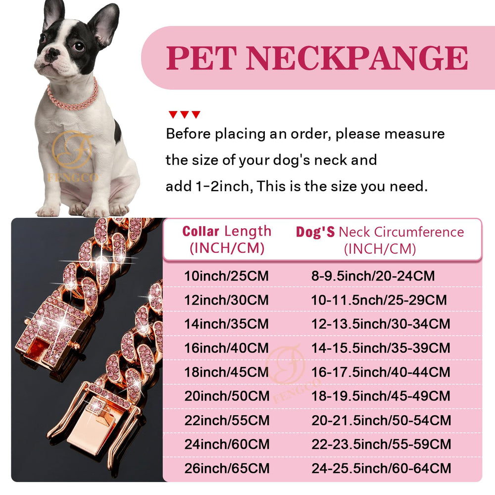 Fengco RoseGold dog collar on a dog showcases hiphop style and shine.
