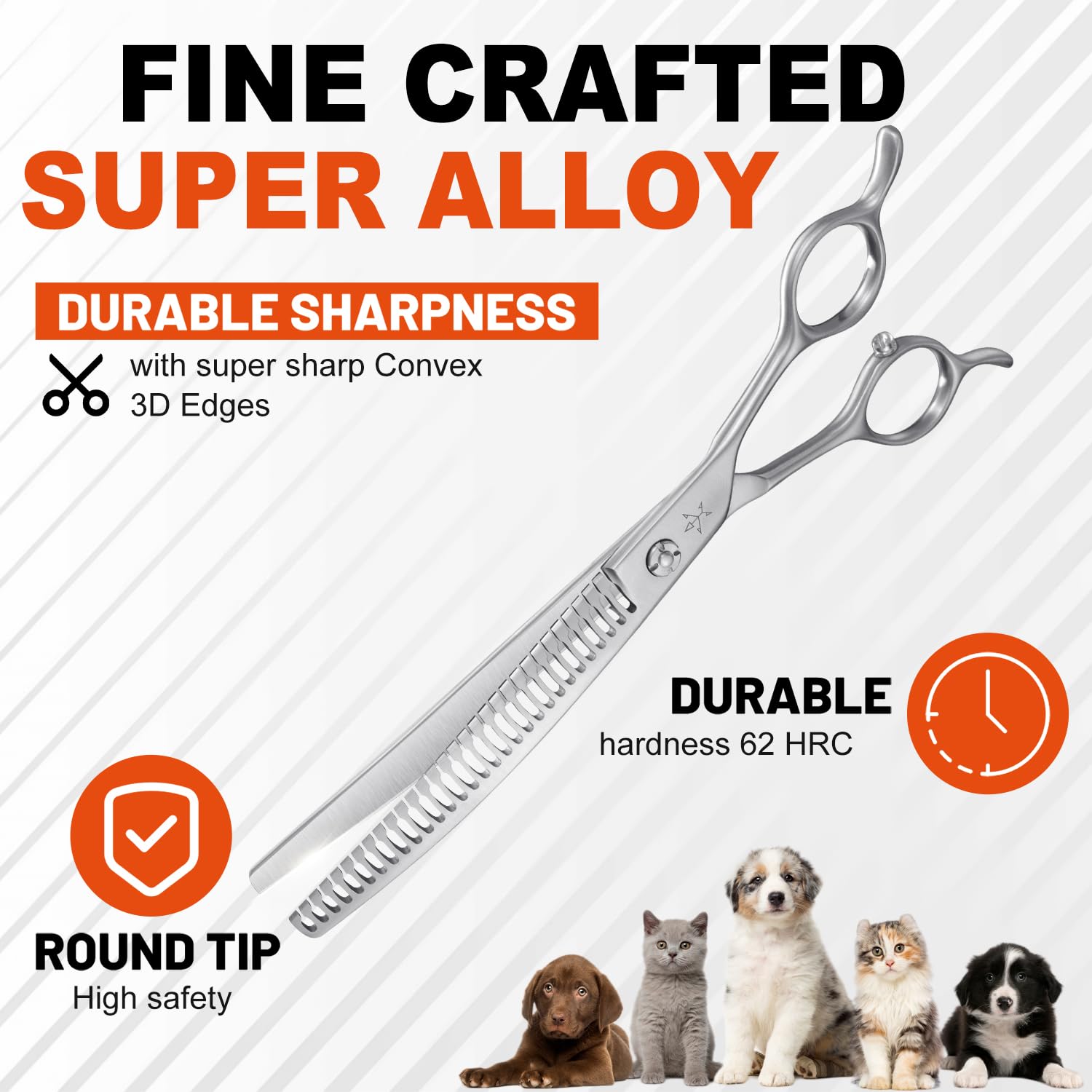 Fengliren curved thinning scissors inner edge shows ultra-smooth cutting action