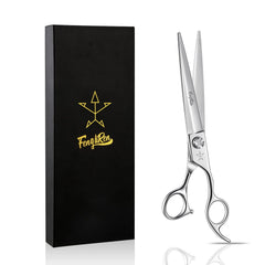 Fengliren dog grooming scissors blade close-up shows sharp edge for precise trimming.