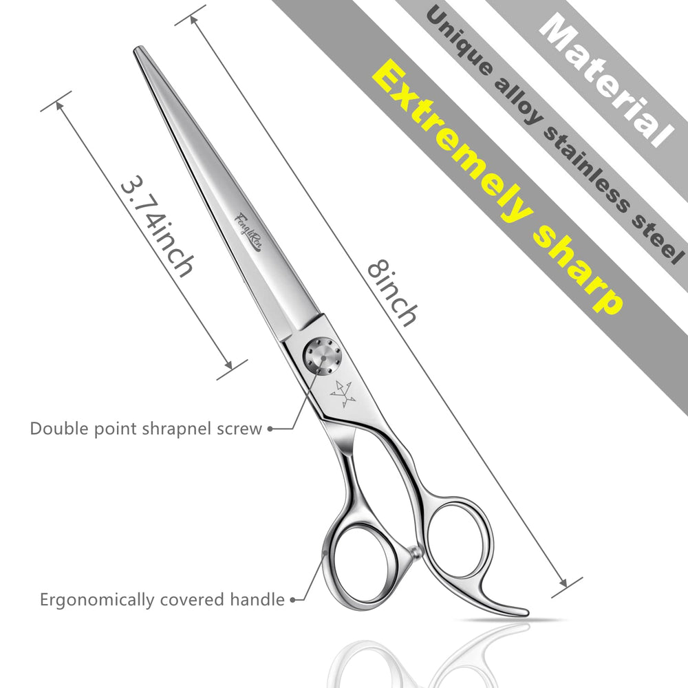 Fengliren dog grooming scissors ergonomic handle for comfortable extended use.