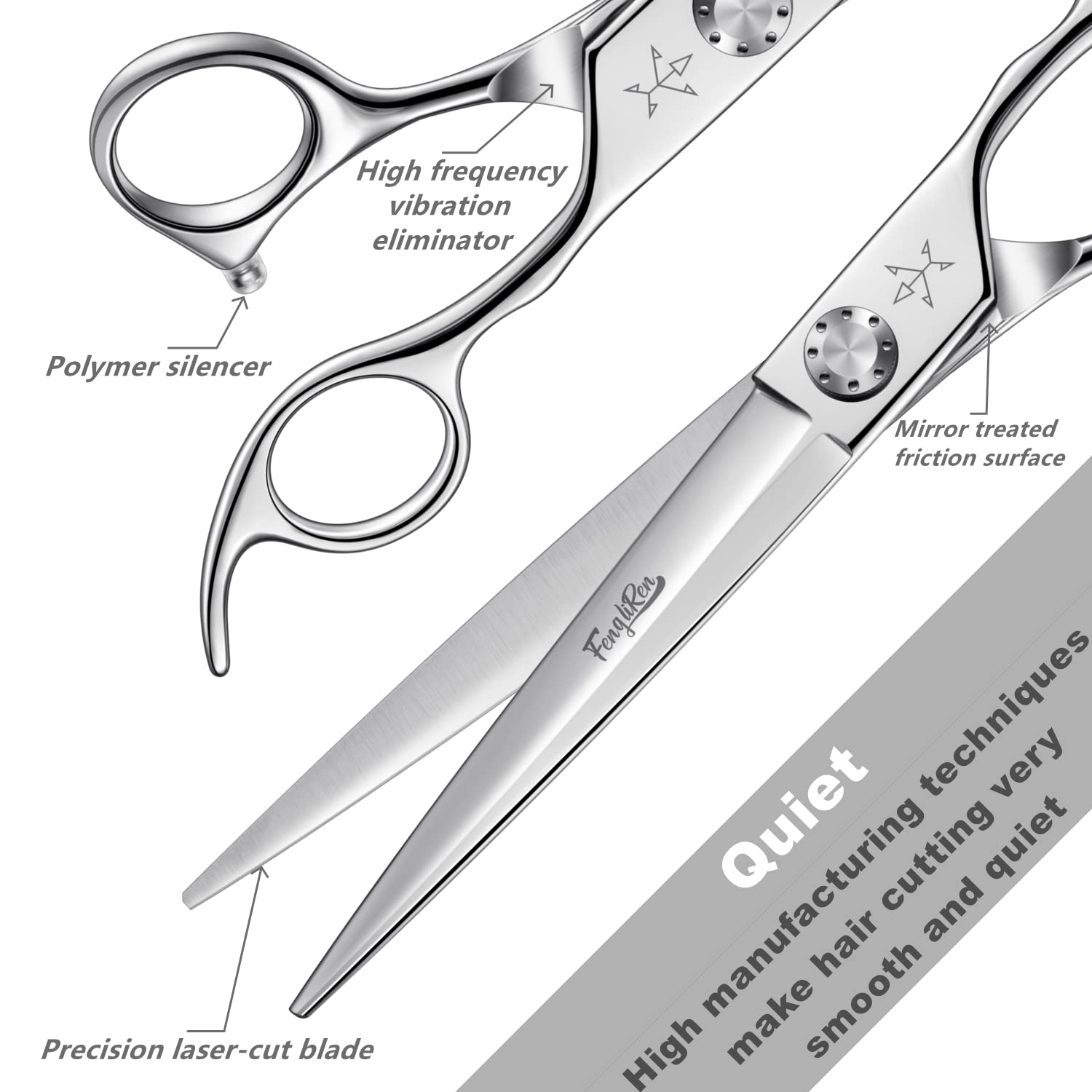 Fengliren dog grooming scissors stainless steel alloy for durable performance.