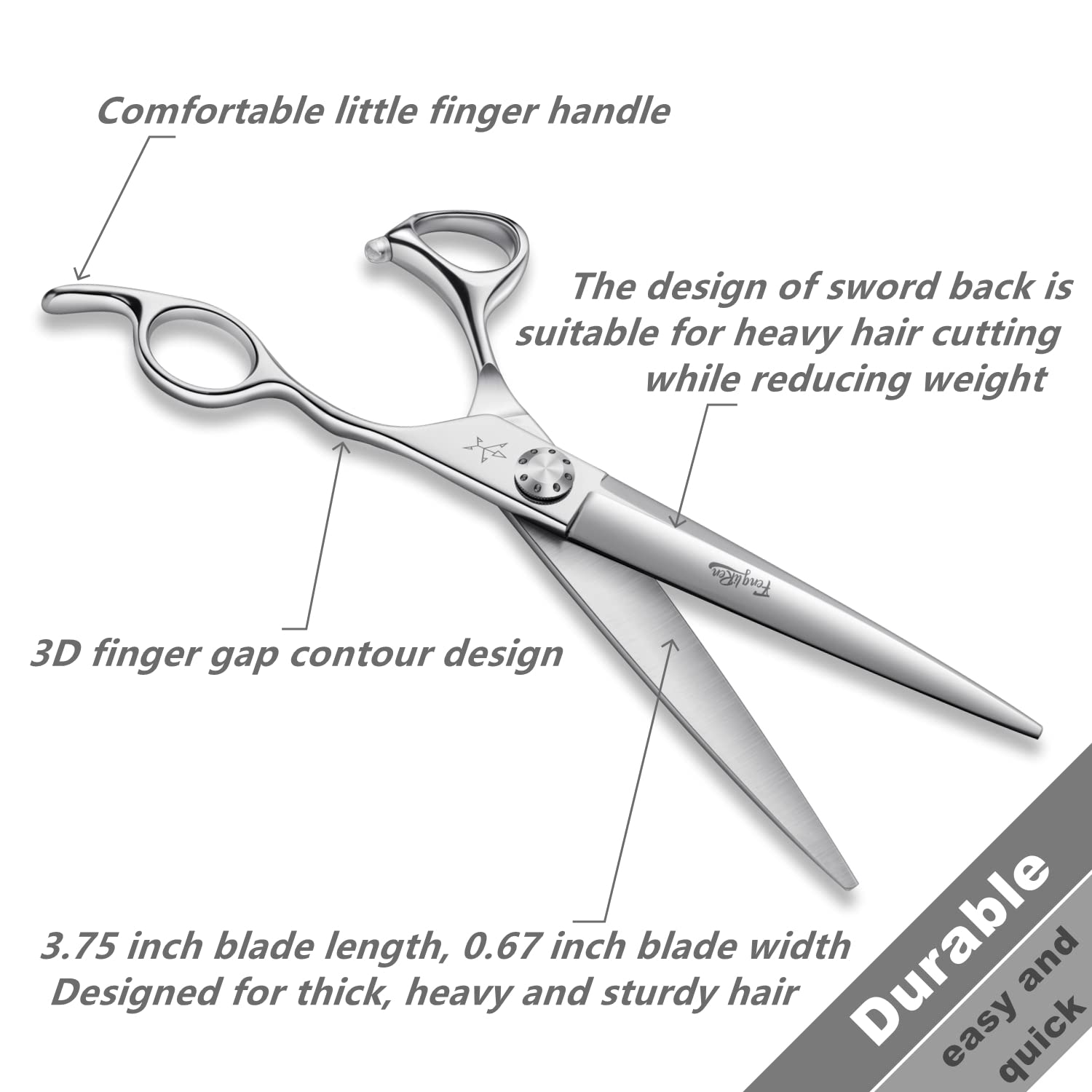 Fengliren dog grooming scissors screw-adjustment feature for customized tightness.