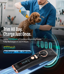 Fenice Peak 4000mAh battery powering long grooming sessions with high endurance.