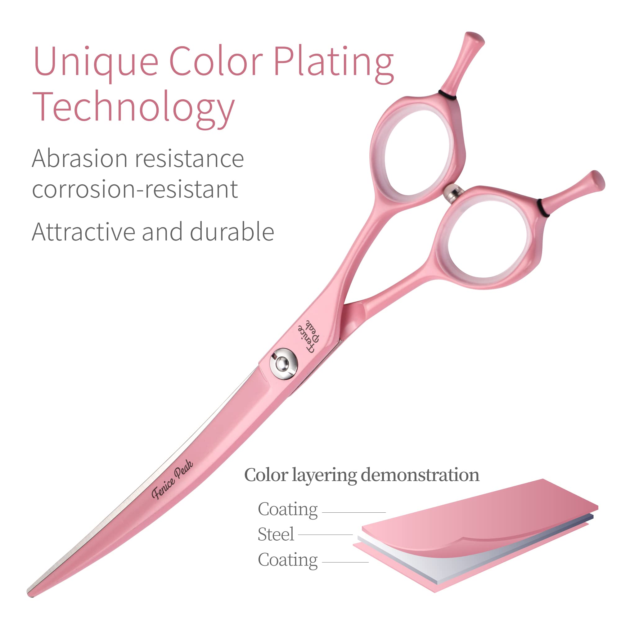 Fenice Peak 440C stainless steel blade delivers clean cuts on thick fur