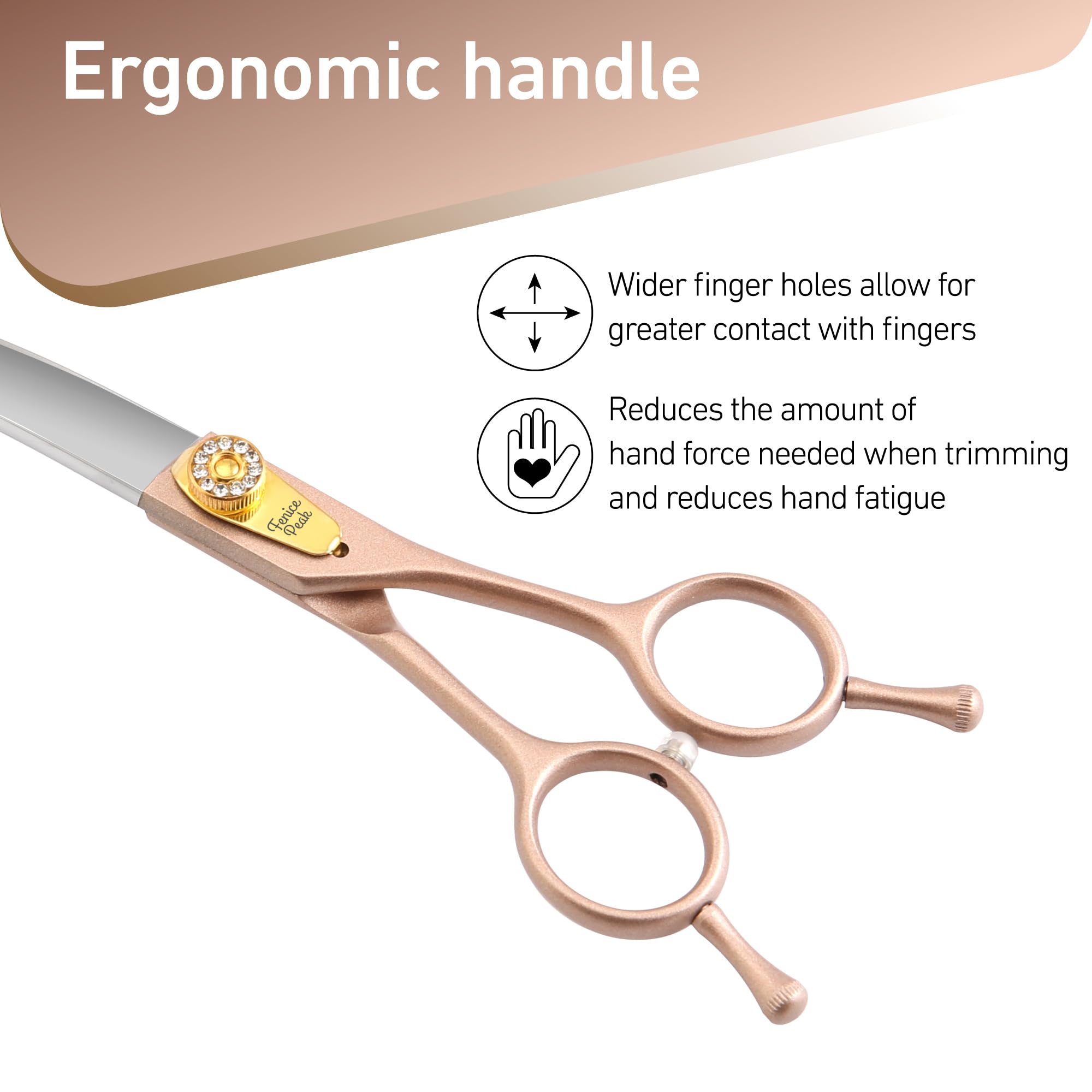 Fenice Peak 440C stainless steel dog scissors durability close-up