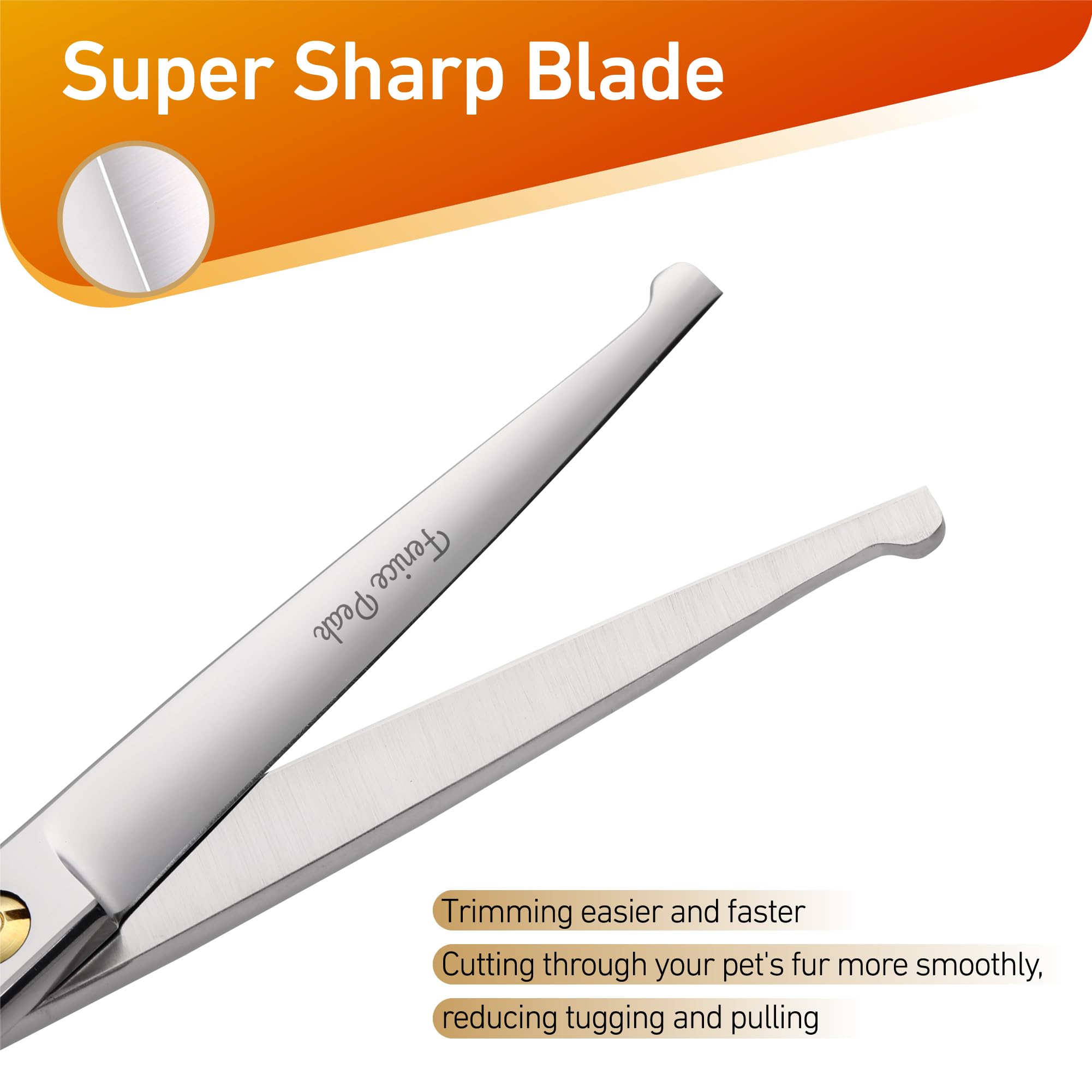Fenice Peak 5'' JP440C blades deliver sharp, fine cuts for any coat type.