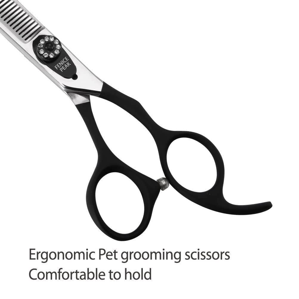 Packaging includes cloth and bag with Fenice Peak scissors for storage.