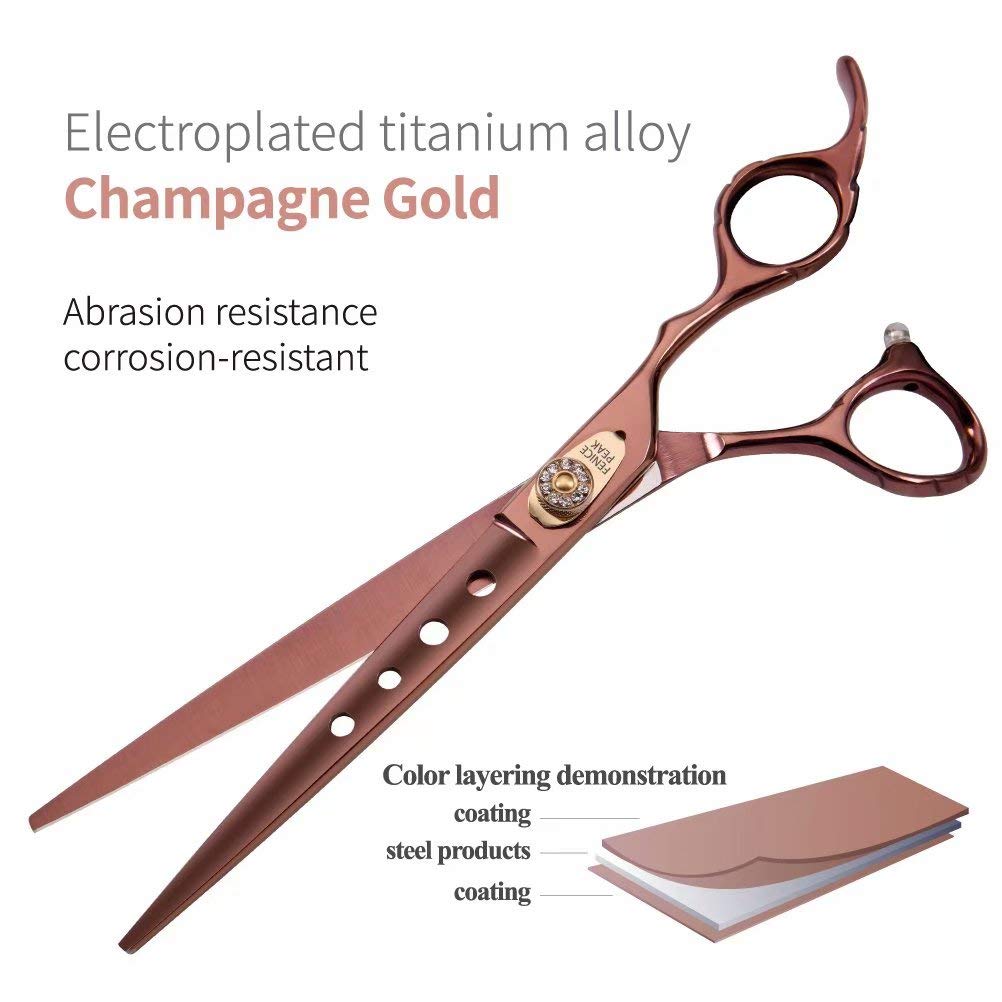 Fenice Peak 7inch dog scissors in-use—efficient trimming for tidy coats.