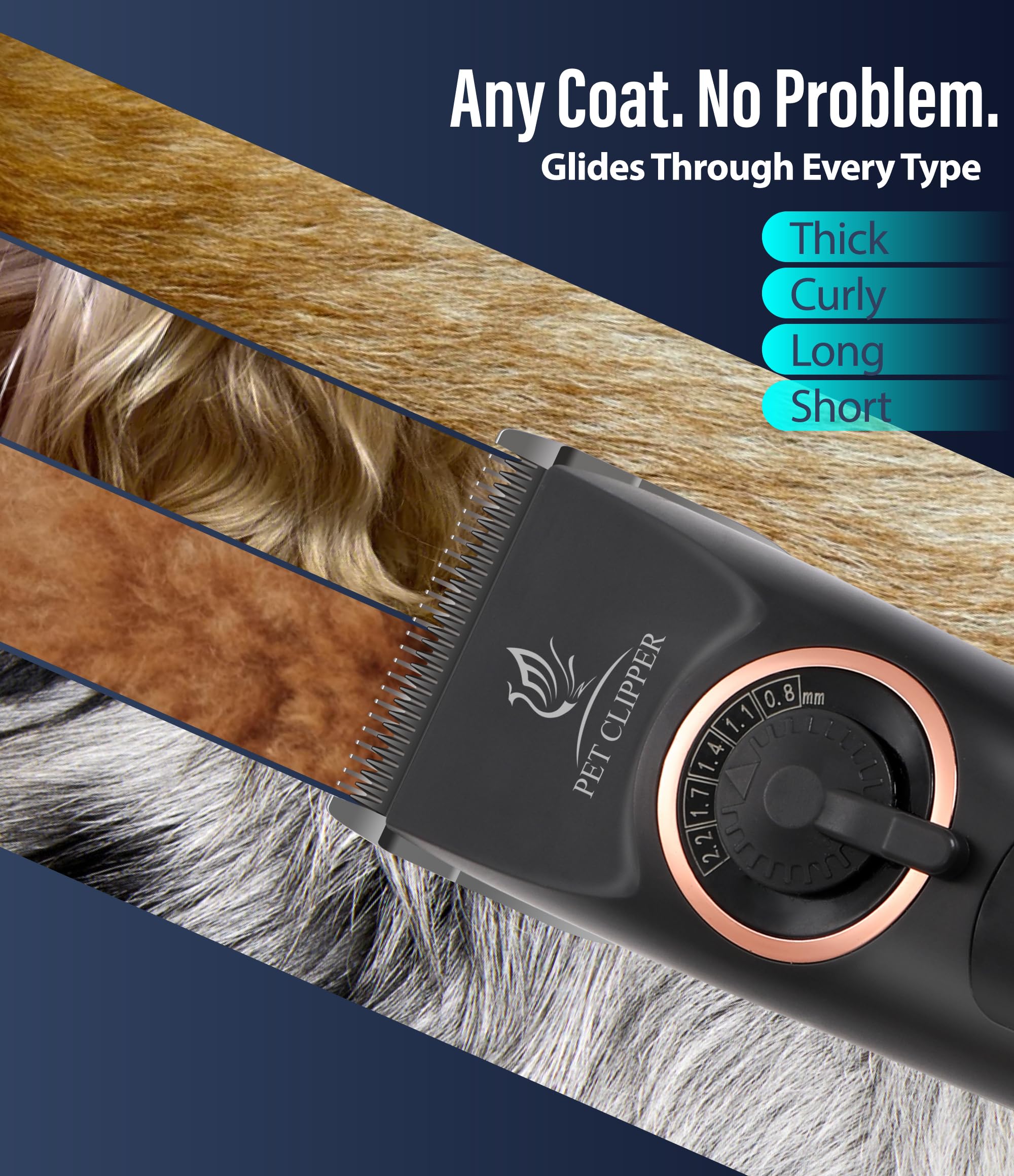 Cool blade technology in Fenice Peak clippers helps protect sensitive skin.