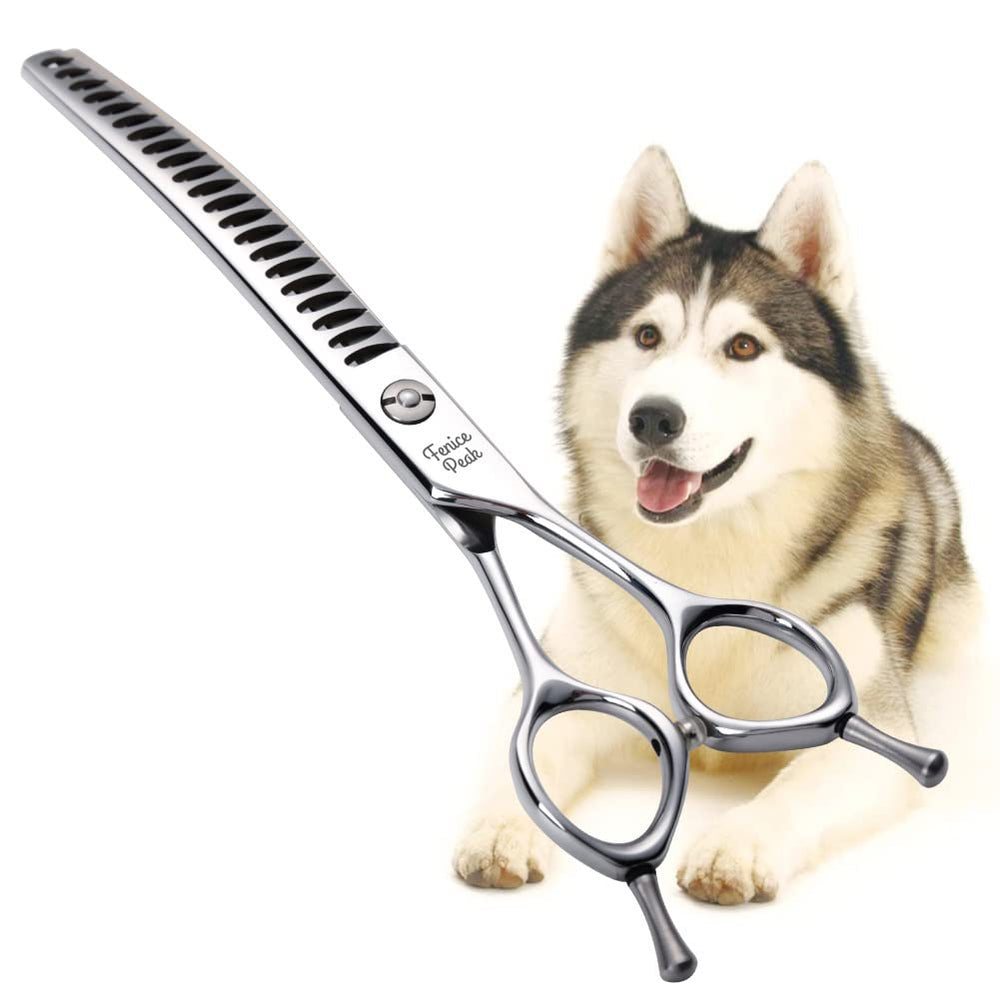 Fenice Peak curved chunker scissors 7.5in for precise face and body trimming.