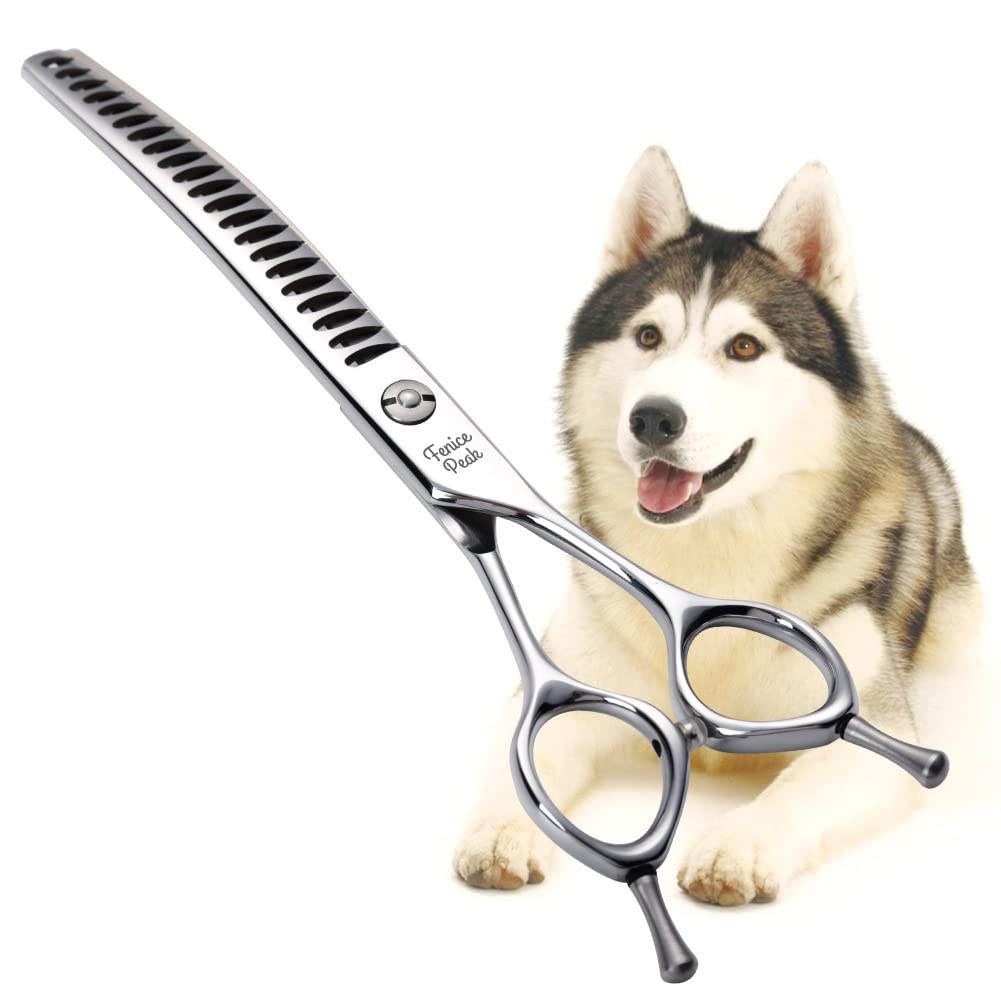 Fenice Peak curved chunker scissors 7.5in for precise face and body trimming.