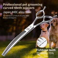 Fenice Peak ergonomic-handle dog shears for comfortable grooming control.