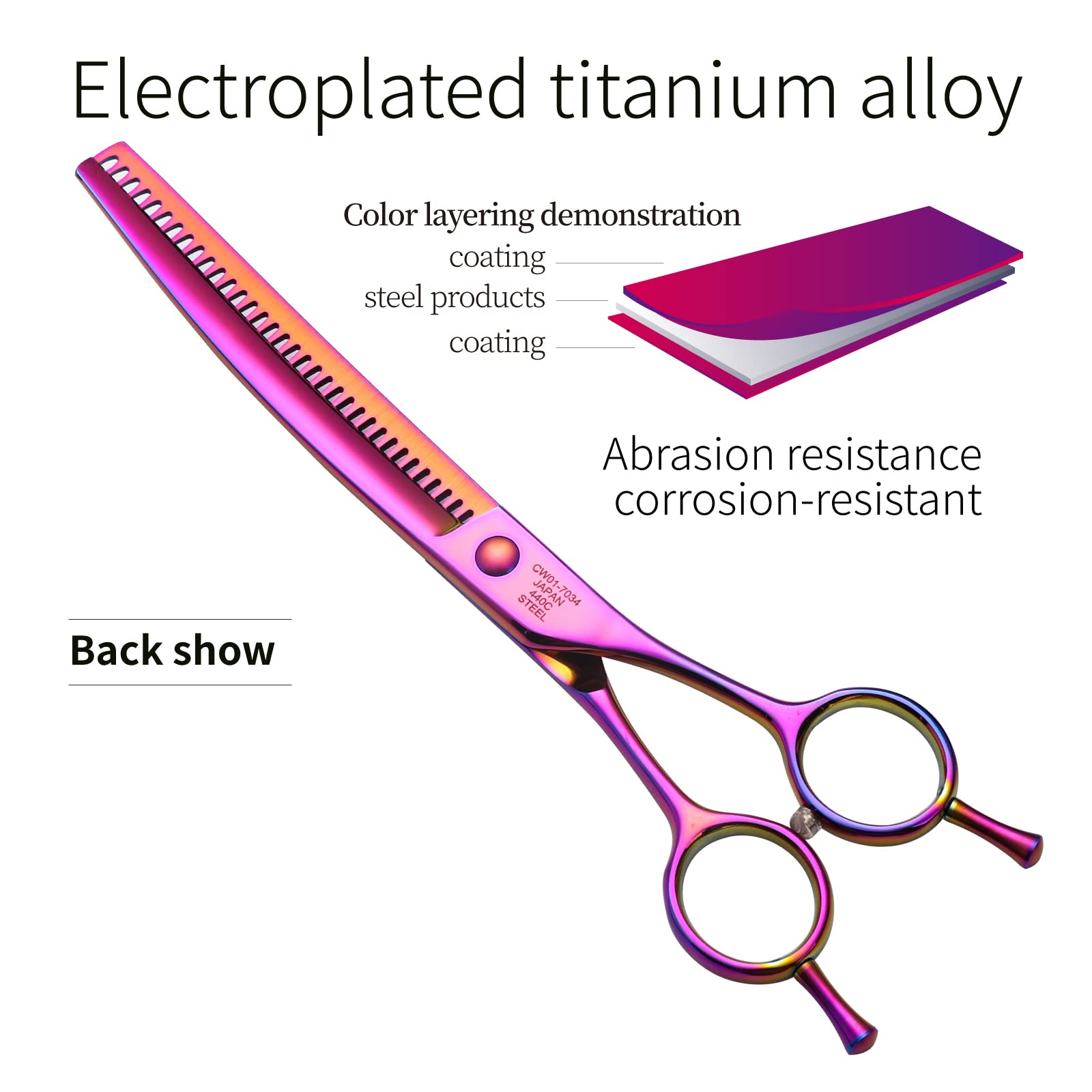Fenice Peak multipurpose dog-cat scissors ideal for trimming coats and shaping fur.