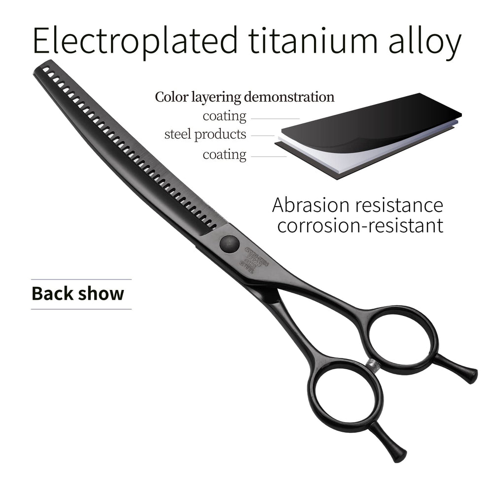 Fenice Peak thinning blades reduce bulk with smooth cuts.