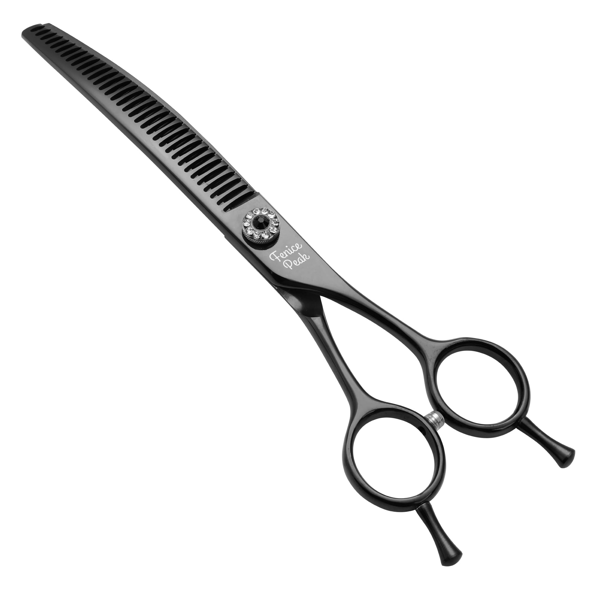 Fenice Peak professional dog grooming scissors curved chunker 7in; precise thinning.