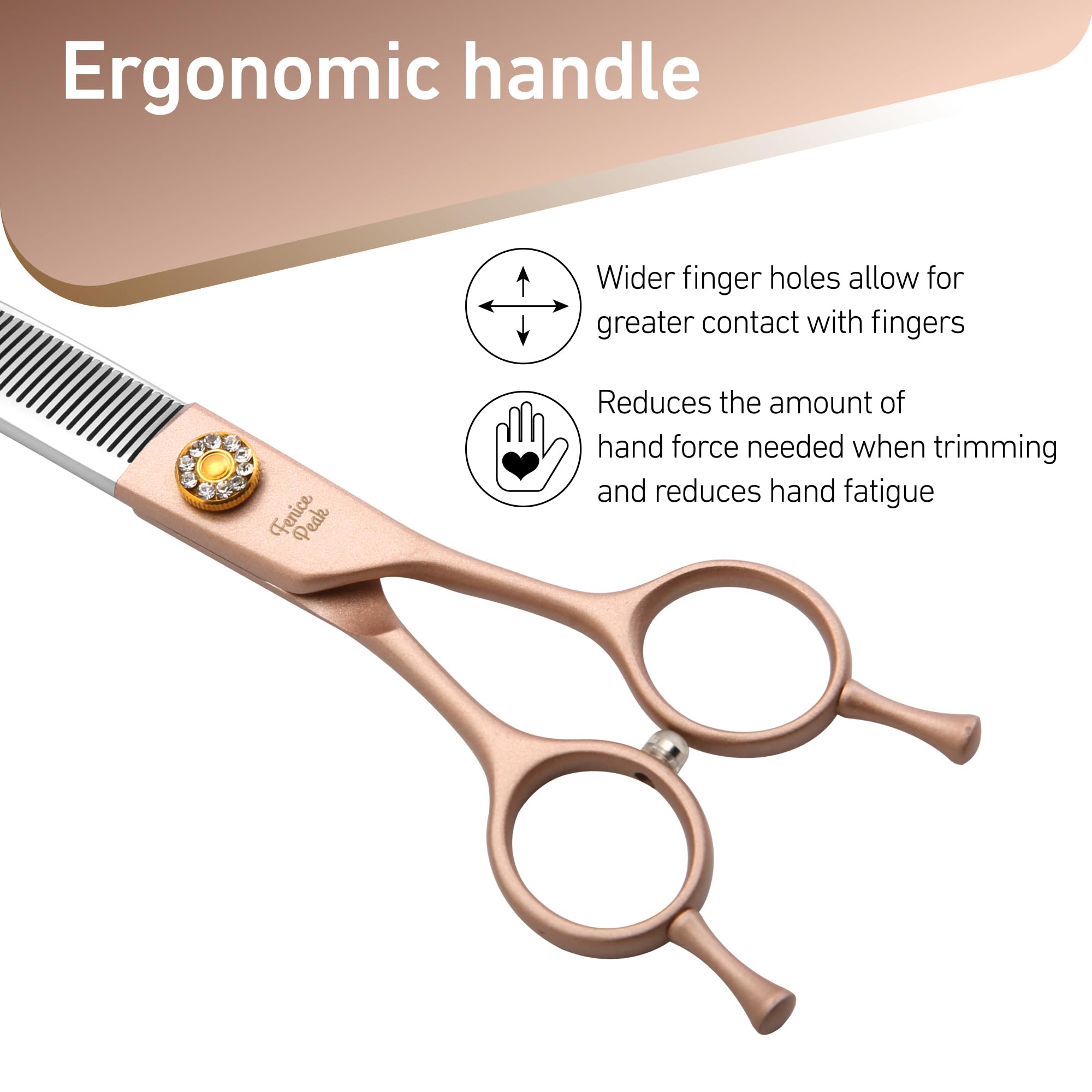 Fenice Peak smooth-motion joint highlights reduced resistance for quiet grooming.