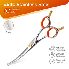 Fenice Peak small curved scissors ear trim with safety round tip