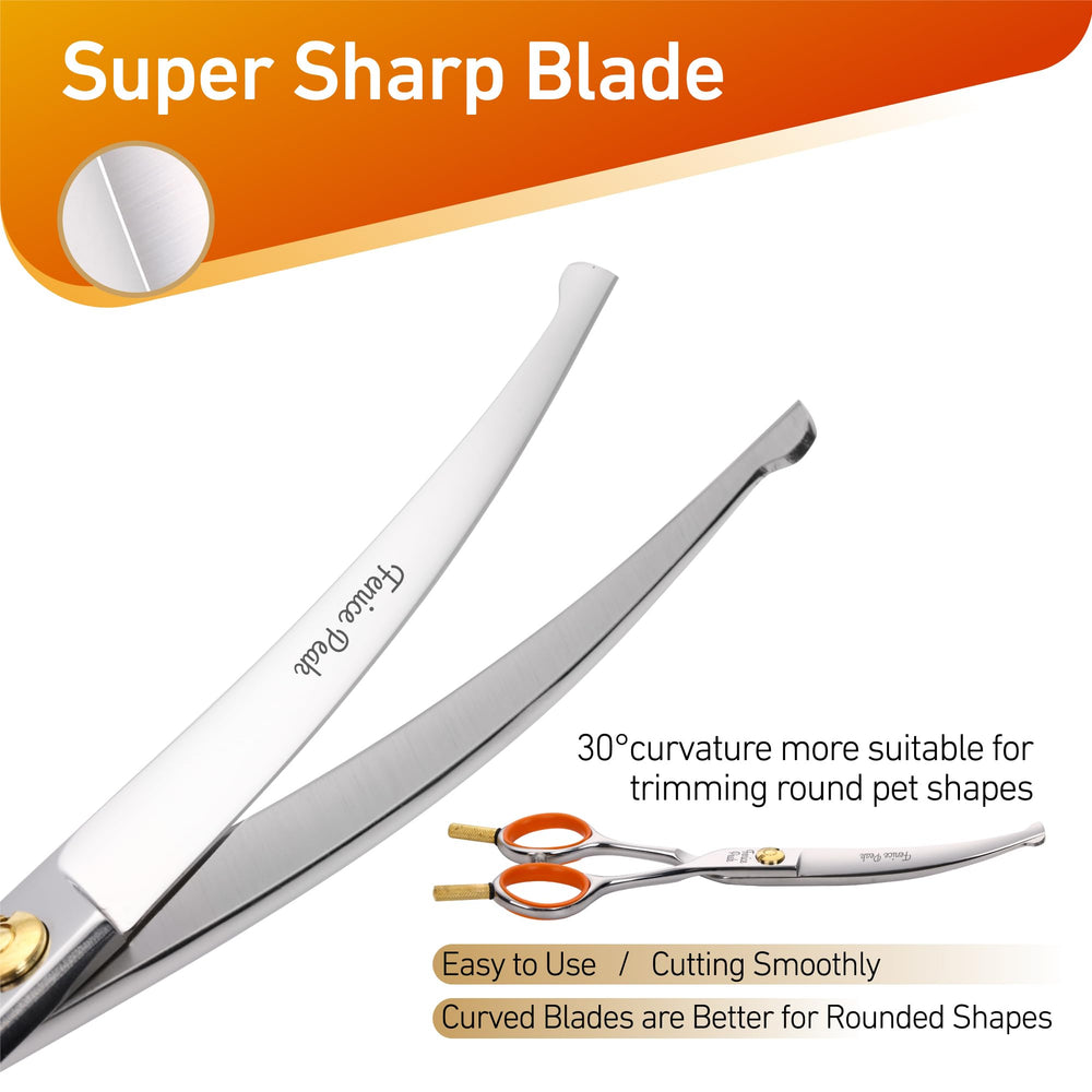 Fenice Peak small curved scissors nose detail for safe grooming near snout