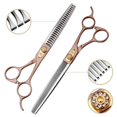 Fenice Peak thinning scissors reduce bulk while preserving texture during styling