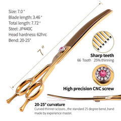 Fenice Peak thinning scissors 7-inch ergonomic handle for comfortable grooming