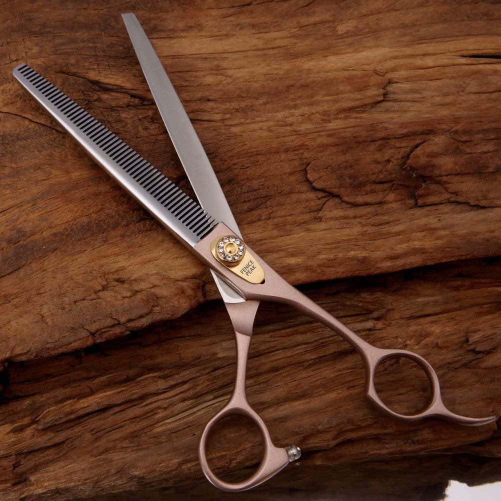 Fenice Peak thinning scissors emphasize quality and care in grooming routines.