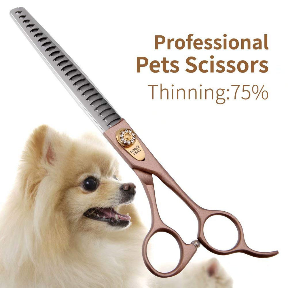 Fenice Peak thinning shears ergonomic handle for comfortable grooming sessions.