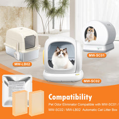 Fenkabs MW-SC02 compatible deodorizer gel keeps litter odors in check.