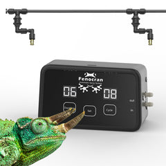 Fenocran automatic reptile mister system front view for discreet placement in terrariums.