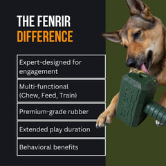 Fenrir Hammer dog chew toy blue large in action for fetch and tug play