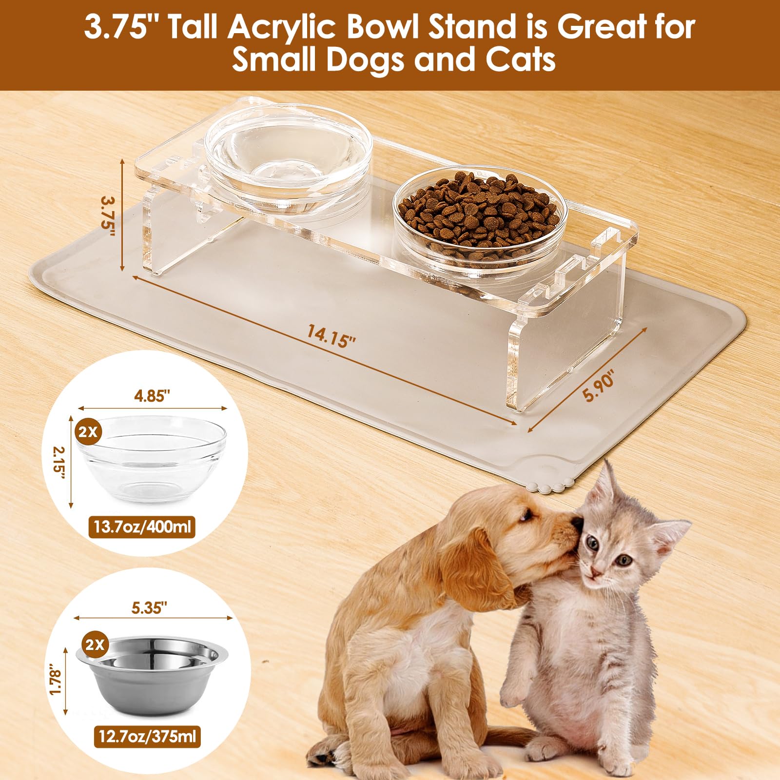Feoyoho clear-acrylic-stand blends with decor while keeping meals tidy.