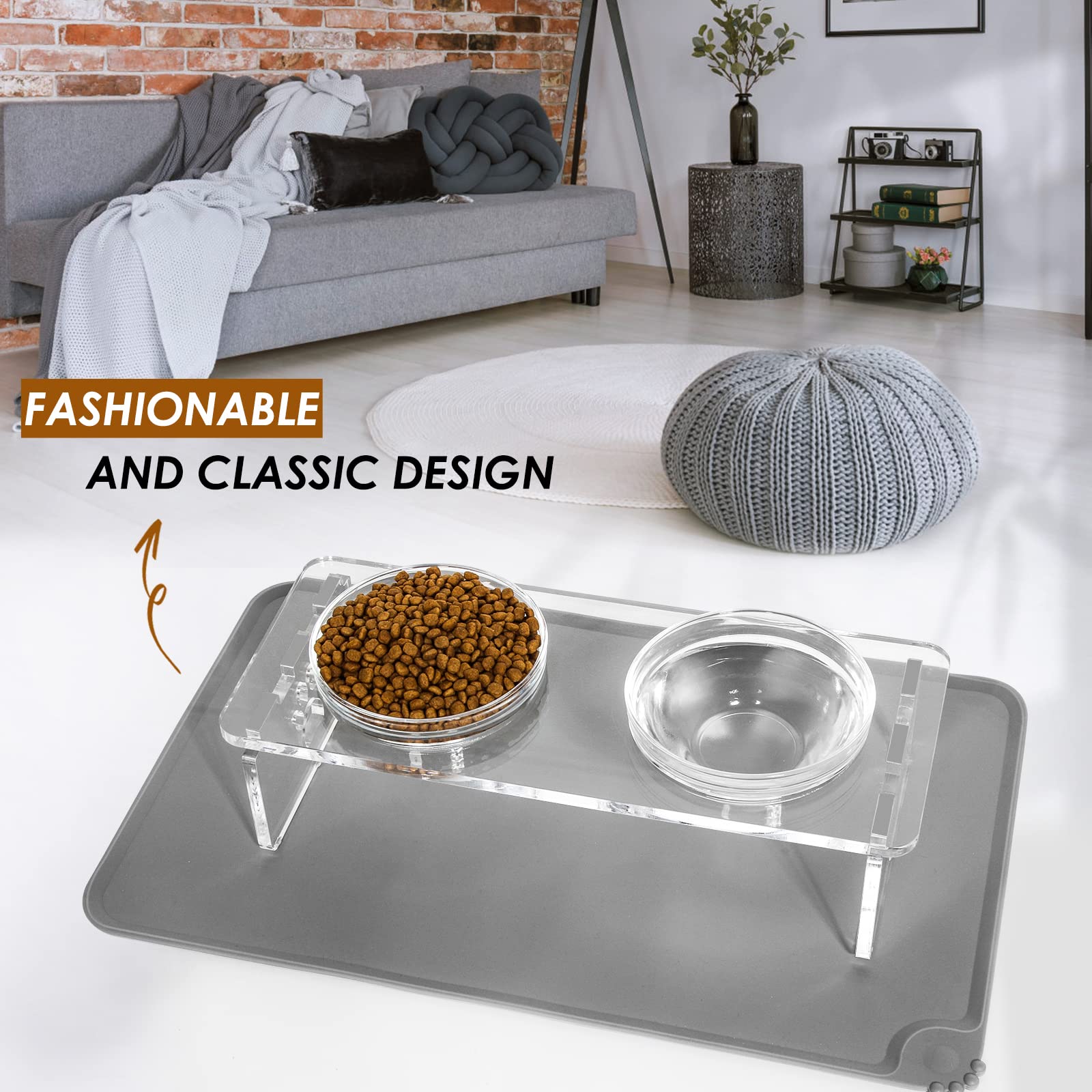 Feoyoho dining-scene-puppy-cat-mealtime showcases versatile use at home.