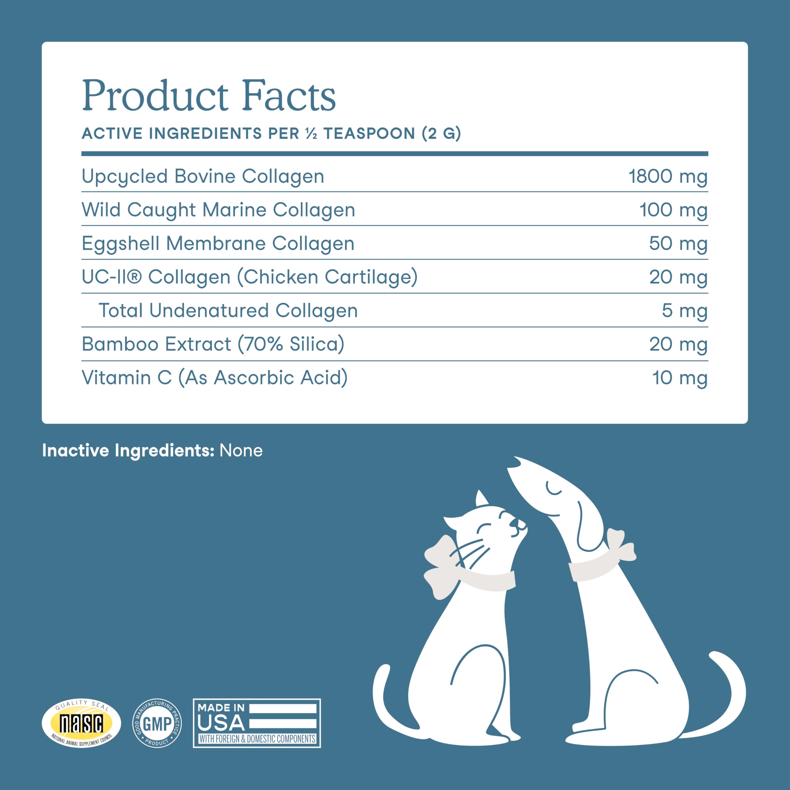 Fera Pets collagen powder texture close-up suggests easy mixing into meals