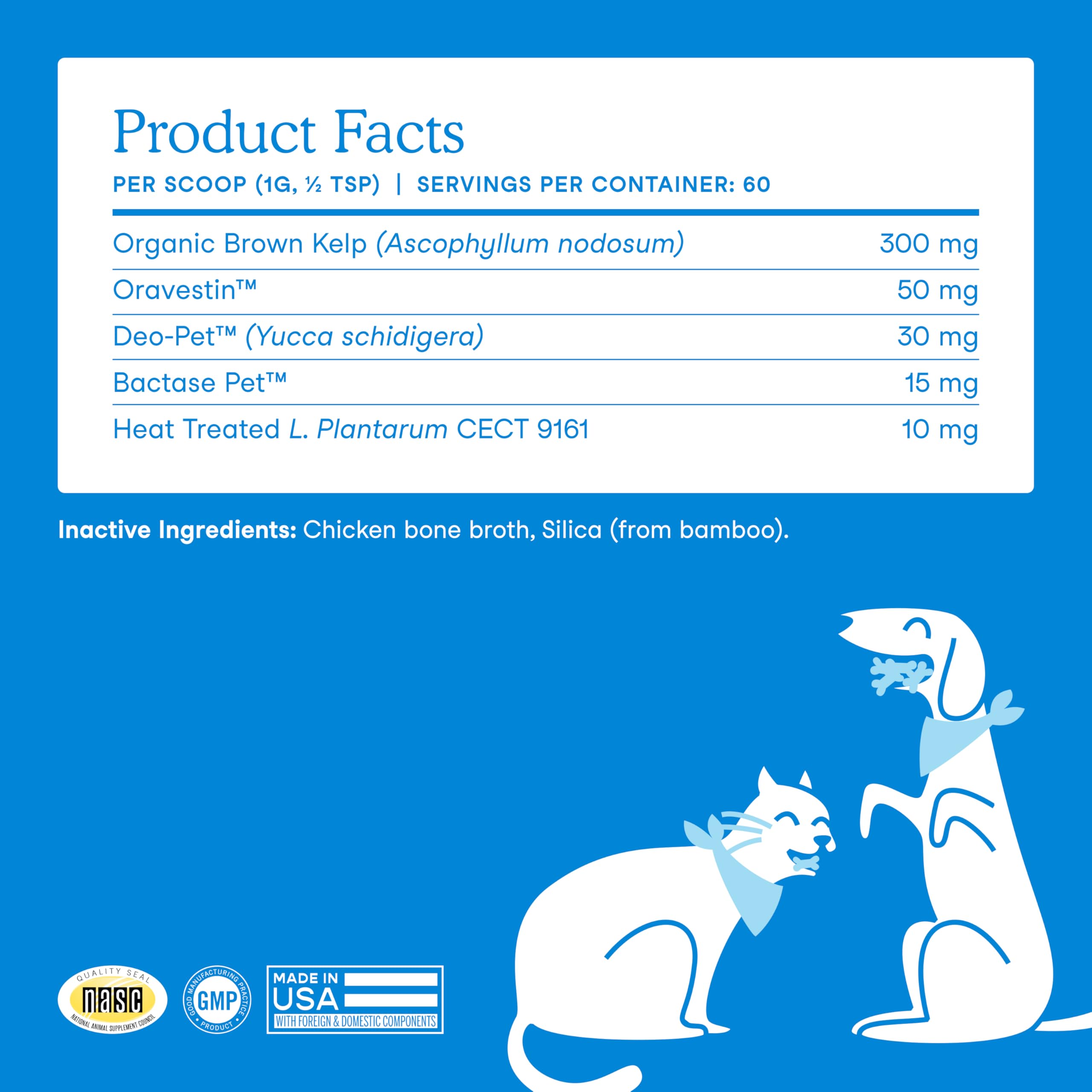 Fera Pets powder pouring over food demonstrates easy integration into meals.